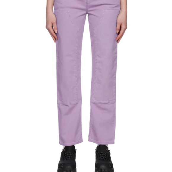 NWT Carhartt WIP Pierce lavender double-knee work chore pants 26 - Picture 3 of 7